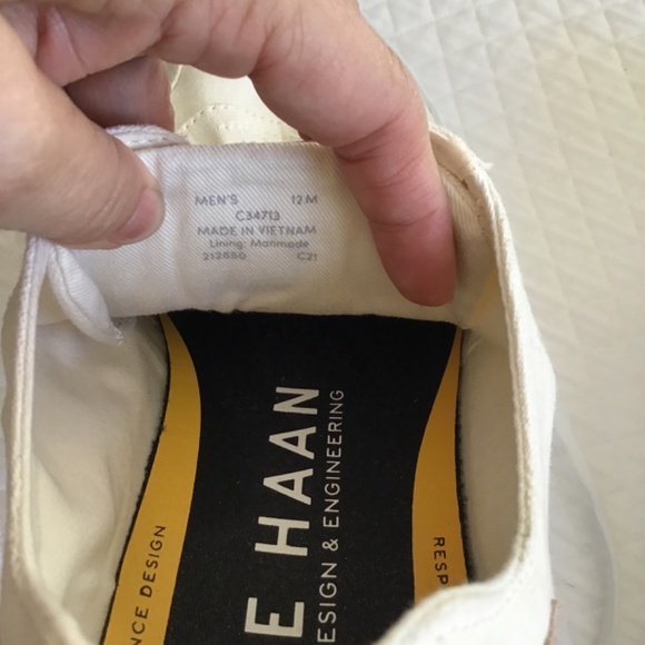 Cole Haan Men's Grand360 Rally Court Canvas Sneakers Size 12 Cream - Picture 8 of 9